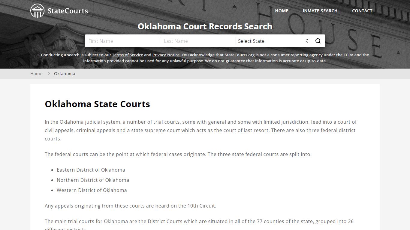 Oklahoma Court Records - OK State Courts