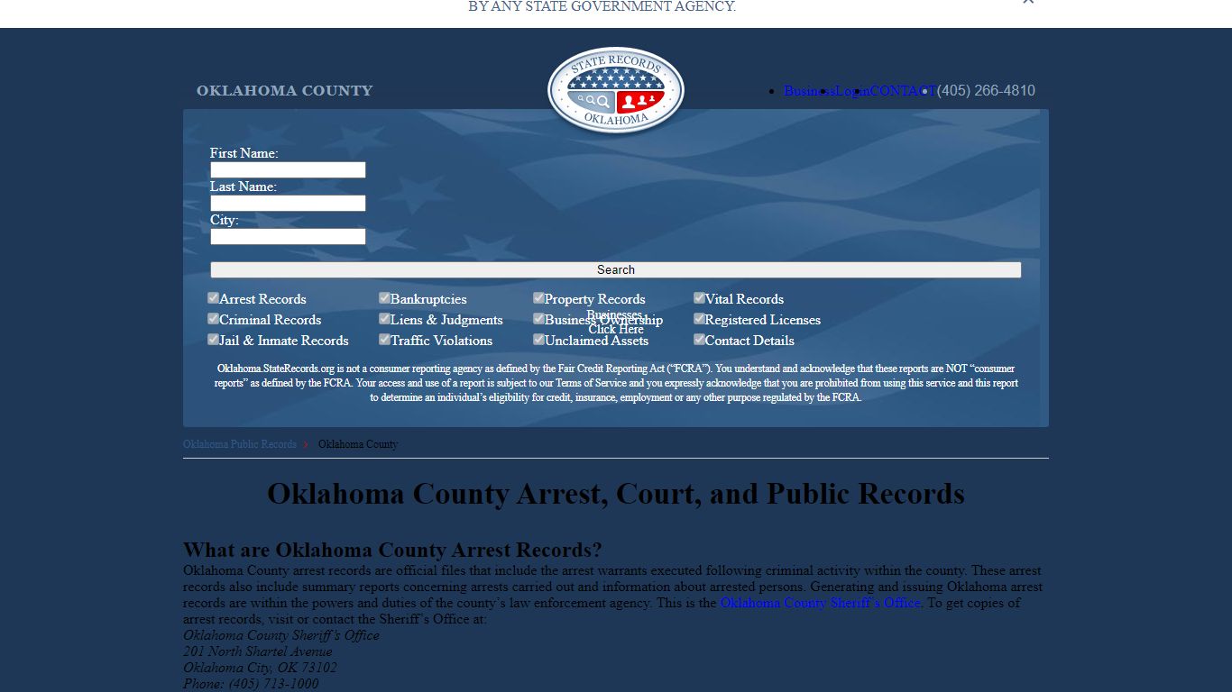 Oklahoma County Arrest, Court, and Public Records